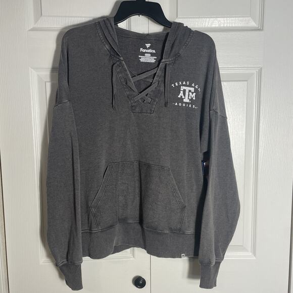 Texas A&M Aggies Hoodie Women Medium NCAA Football Pullover Lace Up Fanatics - Picture 1 of 14